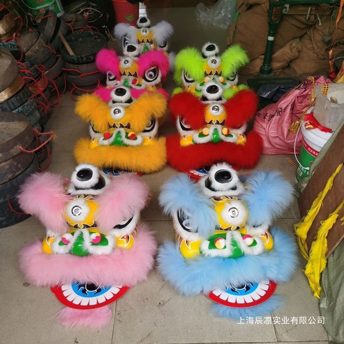 舞狮醒狮可眨眼狮头儿童国潮舞狮子玩具舞狮头幼儿表演舞狮子头