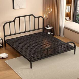 5铁艺床铁床双人床简约现代床1.8米铁1.出单租房1mEHL人床带床垫
