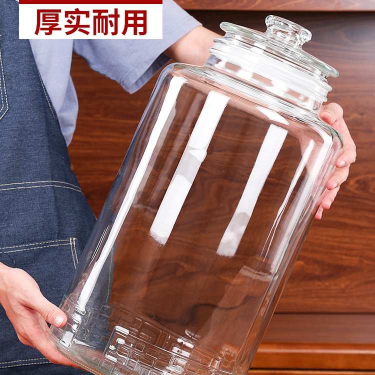 大口泡酒玻璃瓶磨砂密封家用带龙头人参酒酒瓶加厚酒坛子