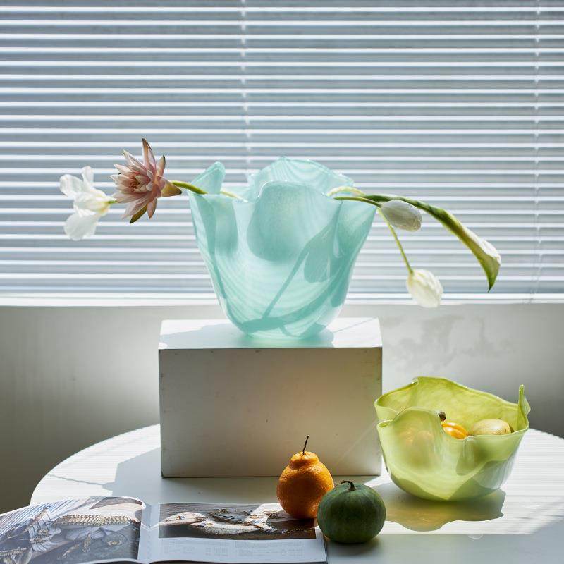 创意北欧褶子手工波浪口白菜玻璃花瓶家居软装台面水培果盘,农机/农具/农膜,其它农用工具,淘宝优惠券,粉丝福利购,淘宝优惠卷