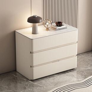 大尺寸实木床头柜新款奶油风家用现代简约轻奢卧室床边收纳柜