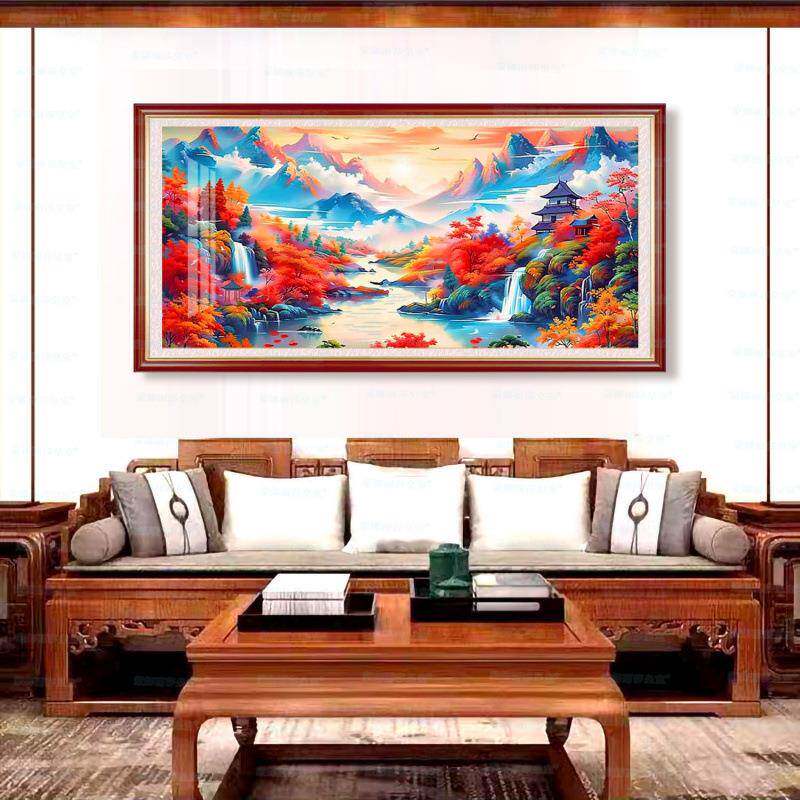 蒙娜丽莎皇室十字绣山川如画新款经典收藏风景手工绣