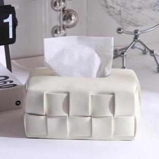 奶油风树脂纸巾盒客厅卧室桌面餐巾纸收纳盒创意简约高档装饰盒子