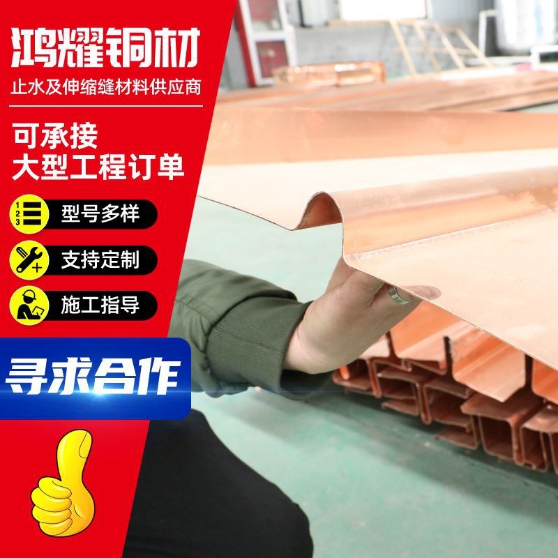 止水紫铜片水利大坝工程Y2态止水铜片伸缩缝水库河道U型止水铜板