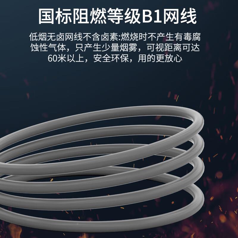 六类低烟无卤B1阻燃等级网线03米B灰色CAT6-5LLZLSZH-1