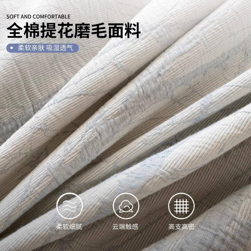 高端A厚类双层纱被磨毛床上四件套全棉棉秋冬季纯加套床单TAJ三件