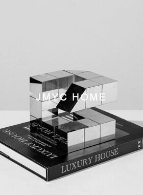 现代简约轻奢立体玄魔方房摆件样板间HRI关电视柜术桌面书柜艺装