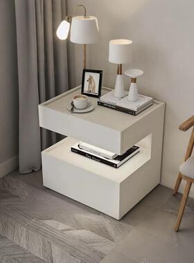 现代简极CYV简意极简黑色床头柜悬浮式式约床边柜现代简约卧室头