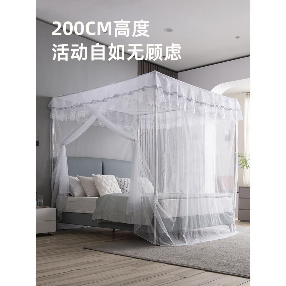 新不锈钢落地款加蚊帐粗加厚支FS757026架管子家用方顶开门加密公