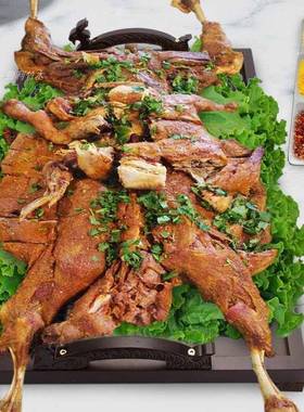 蒙古全羊盘烤全实羊大号托盘木长酒F875587T方木形特大盘子店上菜