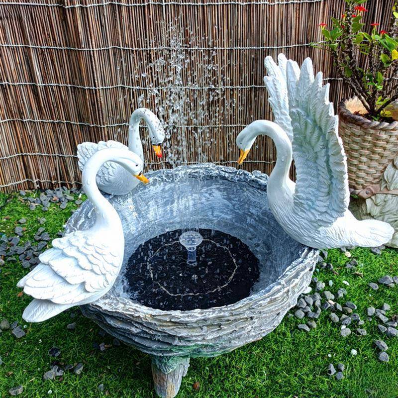 户花园装摆件外天饰鹅花盆别墅露台院造景布置太庭阳AL100922能喷