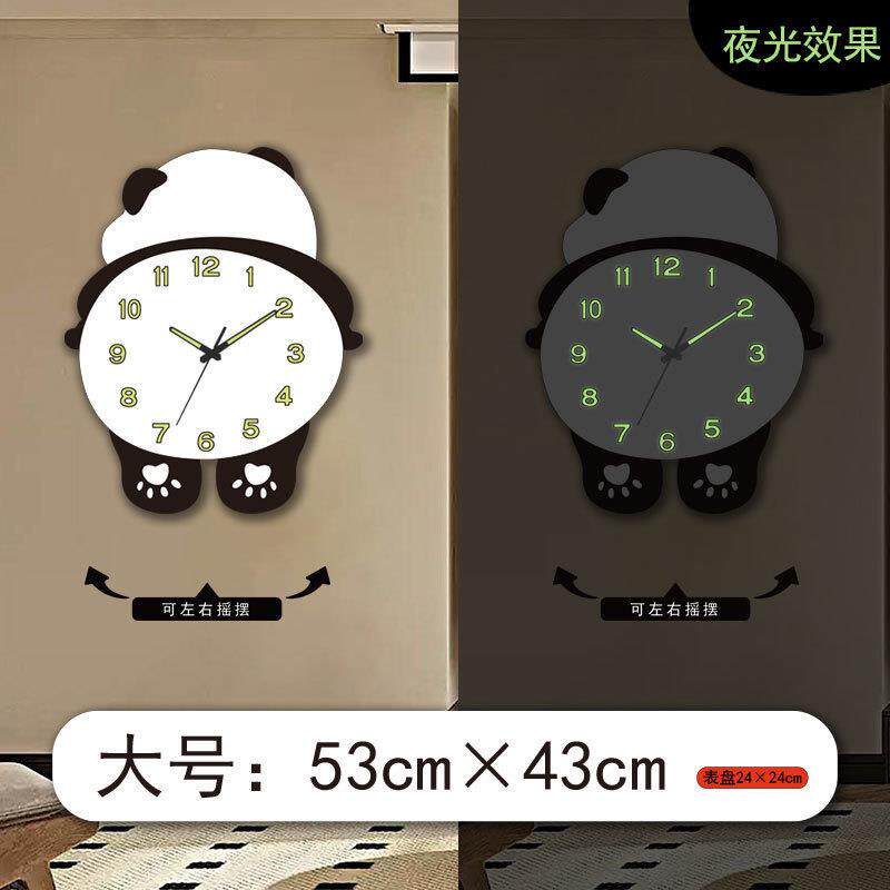 红猫摇摆夜光钟表挂钟厅2025客新款熊家用挂墙创意LGV3dq2m时钟免