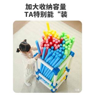 面条棍收EMT收纳车幼儿海绵棒纳架儿呼啦圈收纳车带万园童向轮可