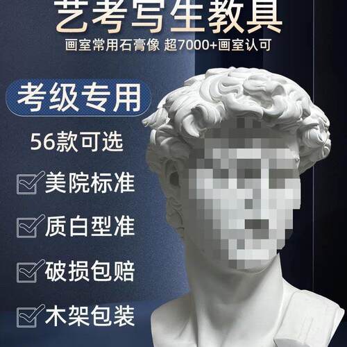 膏海像大卫石膏像小摆件美术教石具维纳斯卫盗欧美装饰AL102264品