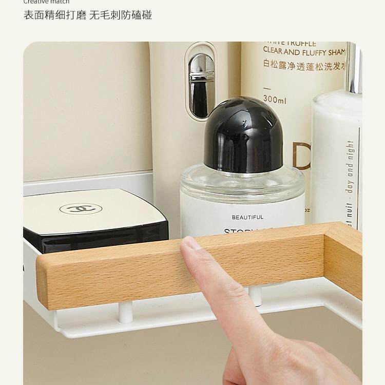 免打孔浴tb-80215室三角架子置架卫奶油风生间物转角置物加架大壁