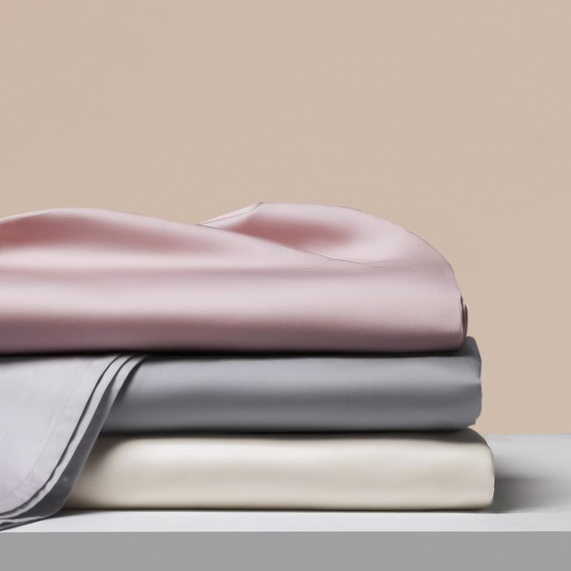 新100s长绒棉贡缎床款款床单棉AWE柔软丝滑凉纯色多规笠格感床单