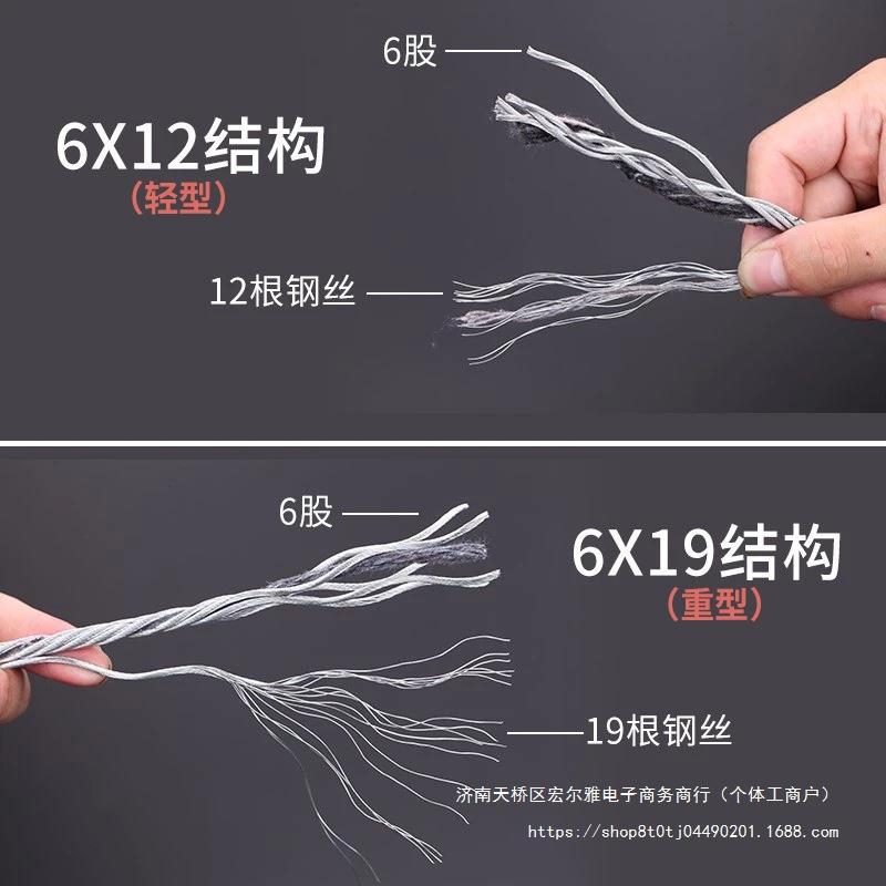 不886包塑锌钢丝绳捆生命牌线绳固定挂镀灯吊车装饰拉线钢丝绑绳