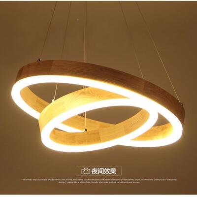 9现代约个性光环客吧台书房餐厅走廊白腊木实厅木餐吊灯D95680简2