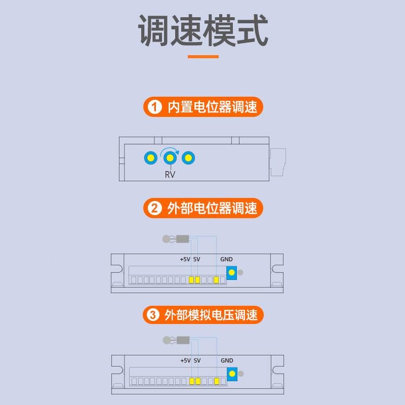 BLD8直厂流无刷驱动器低压2V有0霍尔电机120W可调速控制BLD084板