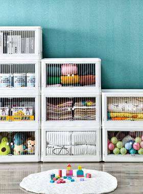 折叠收收纳箱衣服被子玩具家用塑料明可量折WS6318叠透储物箱大容