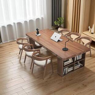 客厅写作业桌实木会议桌办公室洽谈培训办公桌图书馆长条桌子