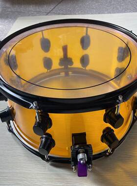 14X6.5英寸橙色亚克力军鼓尺寸颜色及鼓耳可自由搭配