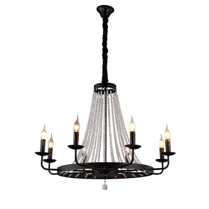 2021爆款美式乡村水晶客厅吊灯简约吸顶餐厅灯创意大气卧室灯