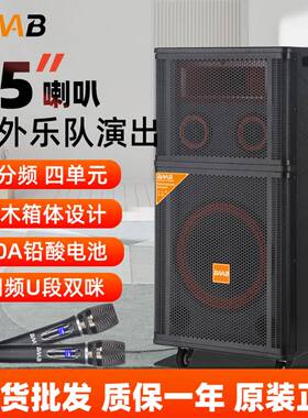 BAAB移动电瓶户外线阵音箱重低音广舞台音响户外演出音箱15寸外贸
