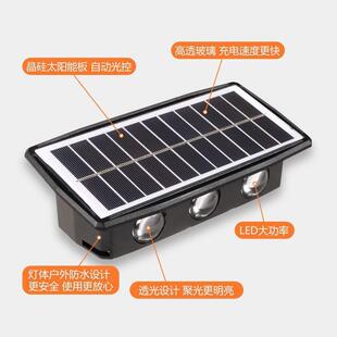 新款太阳能灯户外洗墙灯庭院阳台围墙装饰灯家用免打孔灯外贸