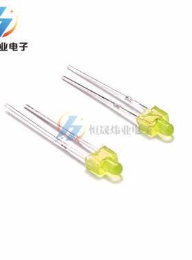 2MM红黄灯 F2圆头奶嘴型 黄发黄 直插LED发光二极管 指示灯专用