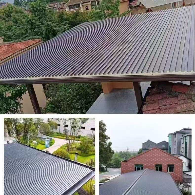 铝合金隔热铝瓦长城大板凉亭防水屋顶防晒阳光房隔音雨棚