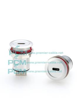 圆形USBTypeC转USBA母座双通对接式数据传输USB面板安装适配器