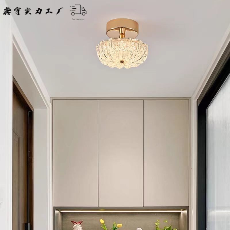 轻奢高级感水晶过道灯后现代走廊灯玄关阳台灯创意南瓜入户吸顶灯