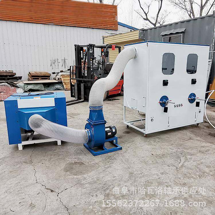 海绵乳胶颗粒填充机PP棉纤维棉开松机双口狗窝猫枕充棉机