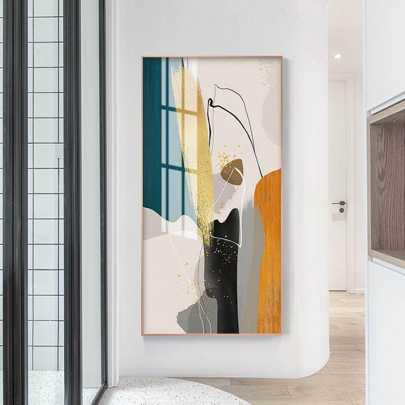 入门玄关装饰画现代简约北欧抽象画酒店走廊过道墙壁挂画