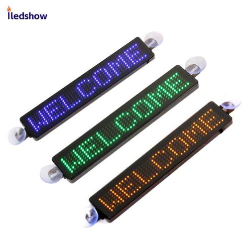 英文led显示屏现货直销遥控条屏走字车载屏迷你汽车广告屏