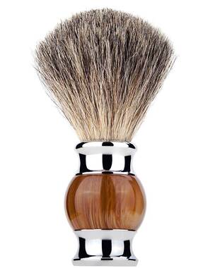 仿玛瑙纯獾毛胡须刷/金属柄泡沫刮胡刷男士清洁修面刷毛胡刷