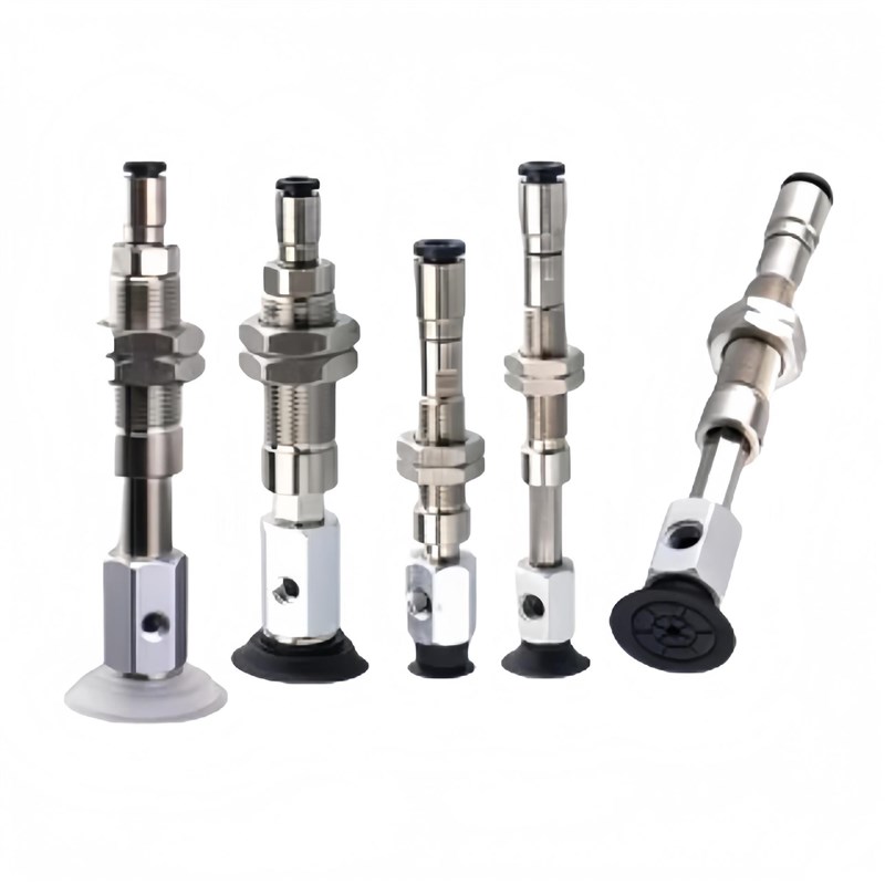 J-WEY41/42/43弹簧式顶部进气真空端口低矮平面带槽型机械手吸盘