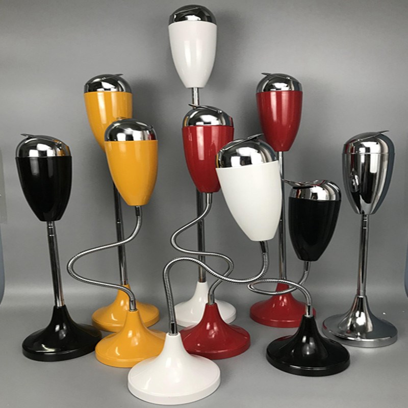 立式烟灰缸创意个性客厅金属办公室有盖烟缸弯管落地式烟灰缸大号