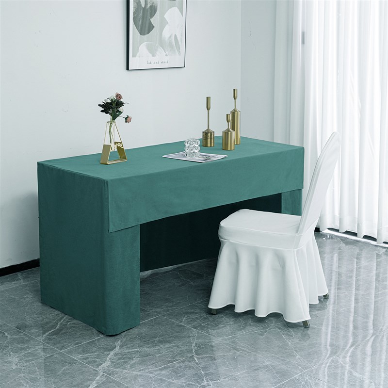 会议桌套长方形纯色简约展会桌甜品台桌套罩宴会桌布欧式