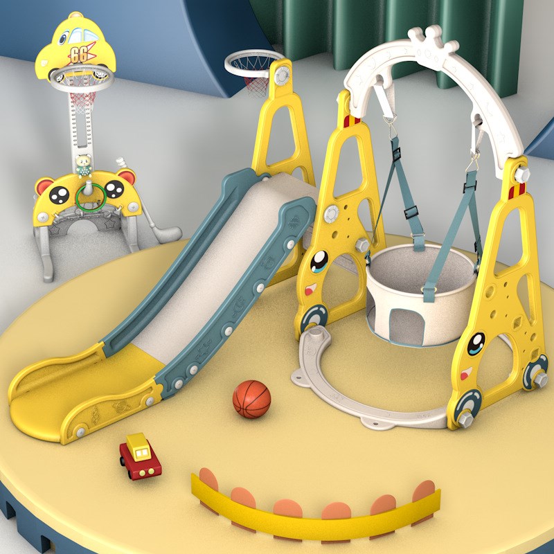 直供新款儿童室内游乐园塑料滑滑梯宝宝家用礼品滑梯秋千组合