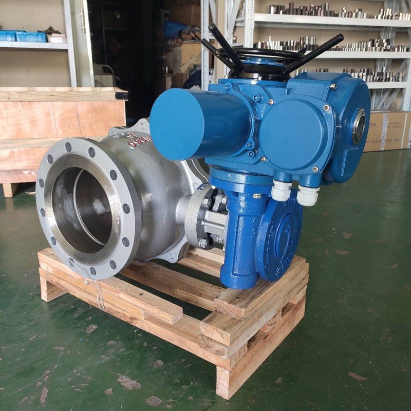 Q94F-16C电动球阀DZW30手电切换 智能一体化涡轮传动 硬密封法兰
