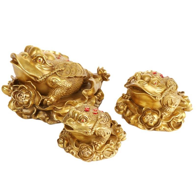 杨铜记工艺品摆件新款金蟾铜器三足蟾荷叶金蟾荷花蟾