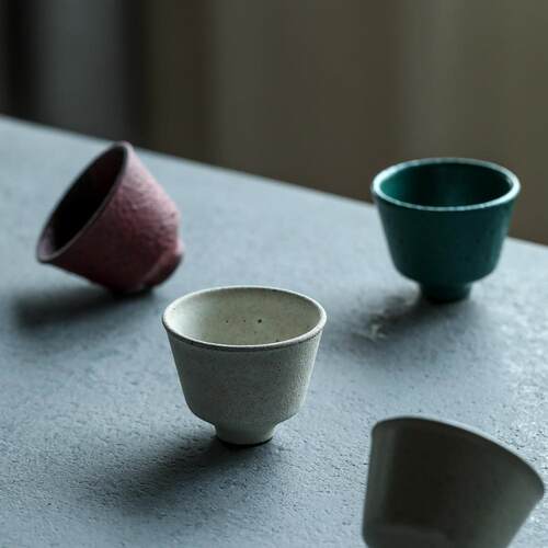 晴先生手作粗陶可养虫孔主人杯赤红古拙陶泥茶杯40cc陶艺作品