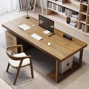 全实木电脑桌台式办公桌家用大书桌写字台办公室老板桌工作学习桌