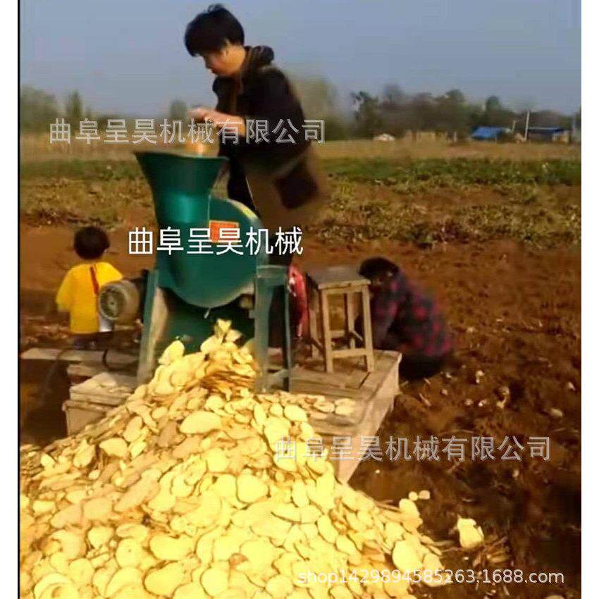 地瓜干加工切片设备立式铸铁圆盘旋切土豆红薯切片机促销价
