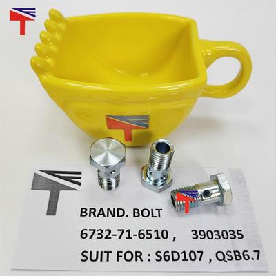 柴油管空芯螺丝6732-71-6510适用于工程机械S6D107发动机配件