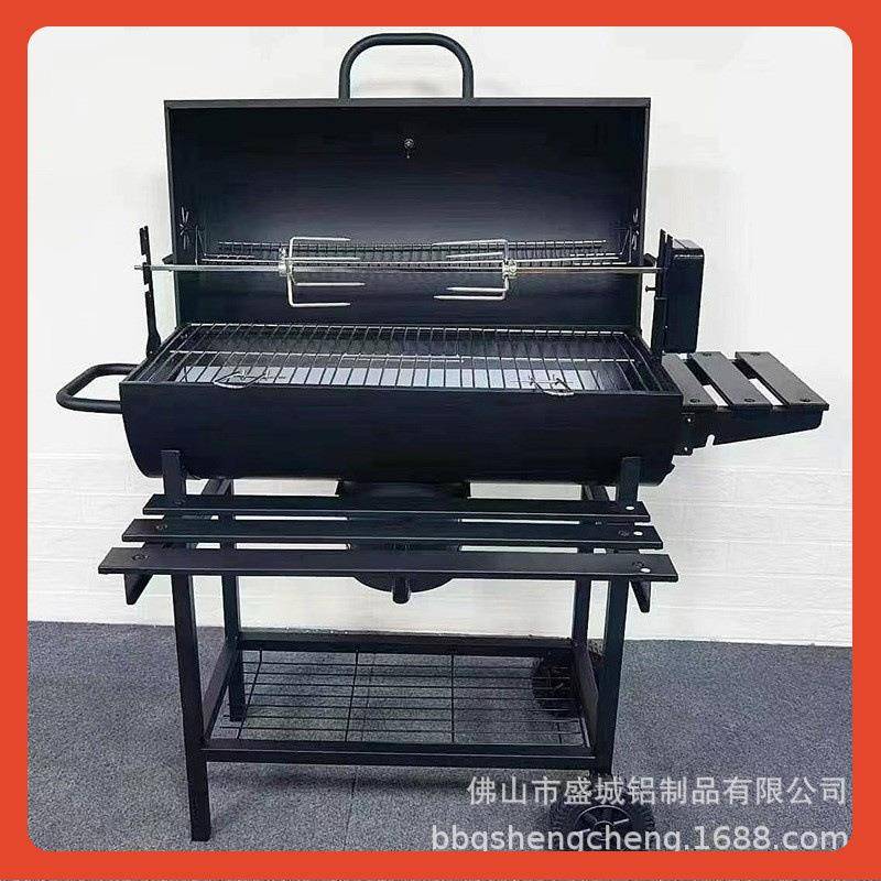 ∞家用烧烤炉庭院别墅木炭烧烤架户外烤炉美式bbq电动烤架焖烤5人