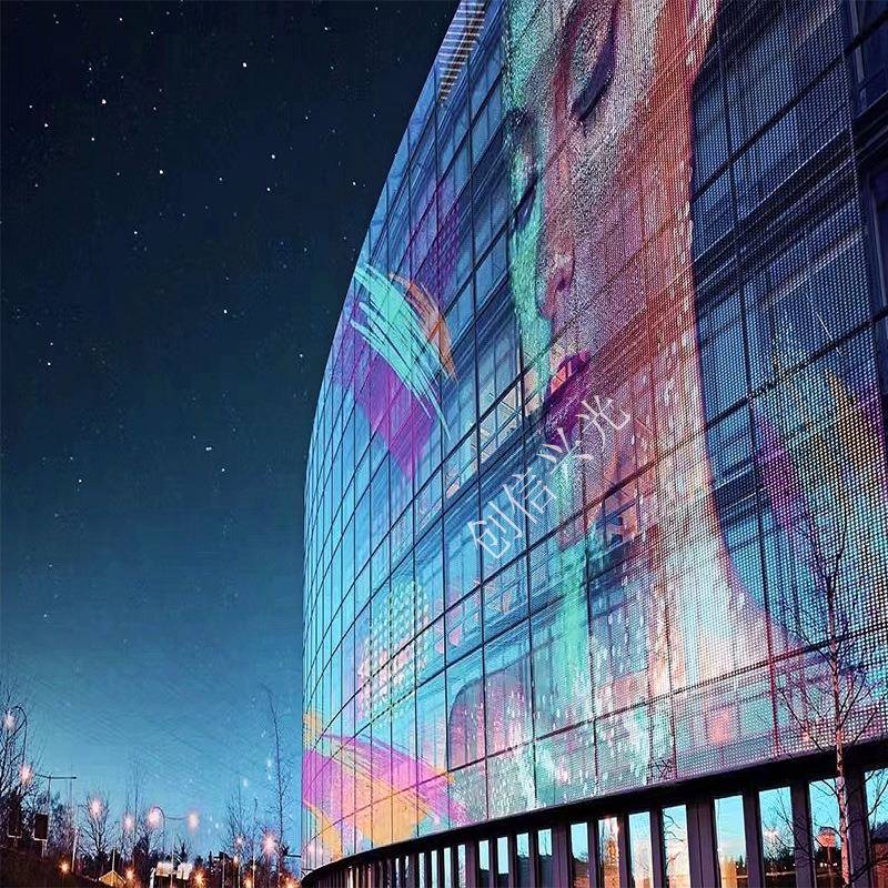 led透明屏冰屏电子led格栅网格像素户外玻璃动画屏显示屏商用地砖