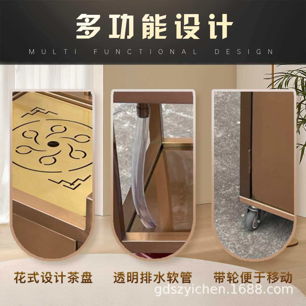 酒楼茶餐厅高档茶水车茶水柜可移动不锈钢酒水车服务车点心车茶台